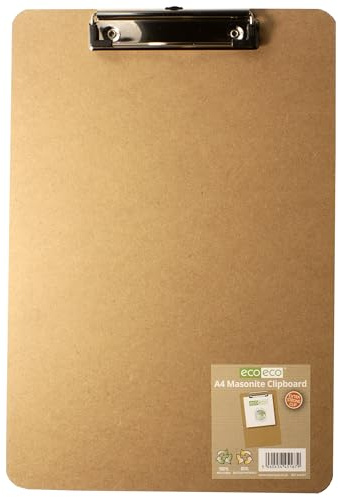 eco-eco A4 Masonite Strong Clipboard with Low Profile Metal Clip, eco167