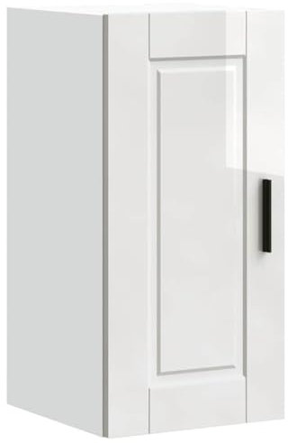 vidaXL Armario Pared Cocina Porto Madera ingeniería Blanca Alto Brillo, Unidad de Pared de Cocina, gabinete para Pared de Cocina, gabinete de Pared con Puerta