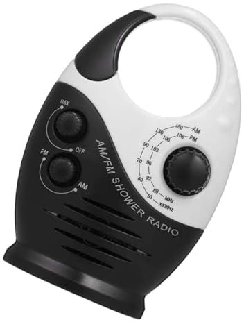 OSALADI Radio Am/FM Radio De Ducha Portátil Reproductor De Música Colgante para Baño De Sonido Resistente Agua para Viajes En Casa Camping Uso En Interiores Y Exteriores