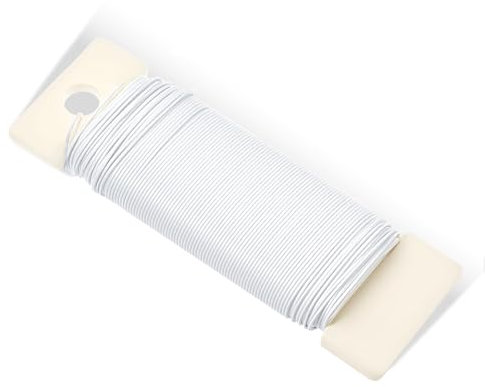 Blumendraht Weiß 0.7 mm X 35 m, Gartendraht Metall, Hochwertiger Floristendraht zum Basteln und Dekorieren, Pflanzenstütze im Garten