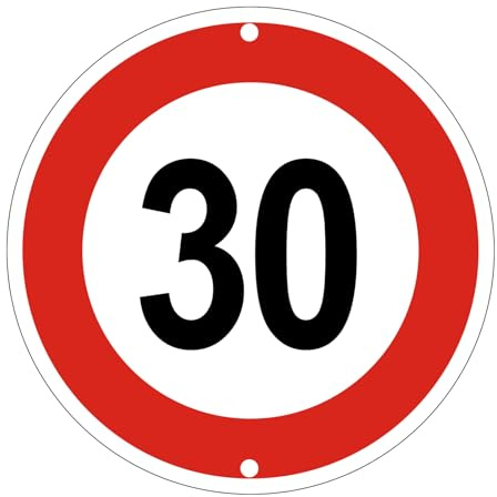 Autocollant Sticker signalisation, Panneau limitation, Autocollant Sticker Limitation, Cercle Rouge, Vitesse maximale/vitesse maximale – 30 km/h