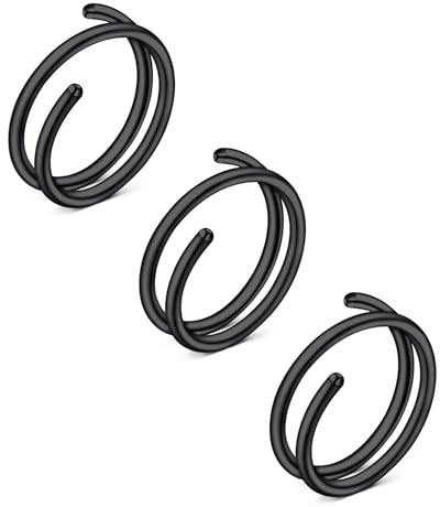 Crdifu Piercing de nez double anneau 18G 20G argent doré 0,8 mm 1 mm fin anneau de nez en acier inoxydable 316L et anneau de 8 mm en cristal CZ, piercing de nez, anneau de piercing de nez en or rose