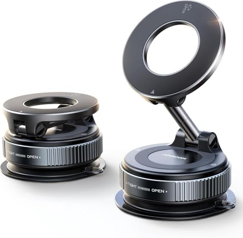 Supporto Magnetico Cellulare Auto, Supporto Telefono Auto per Mag-safe, 360° Rotazione Pieghevole [ 90+LBS Potente Ventosa, 24 x N52 Magneti ] Tutti i Telefoni con iPhone 17-12 Pro MAX e AndroidA