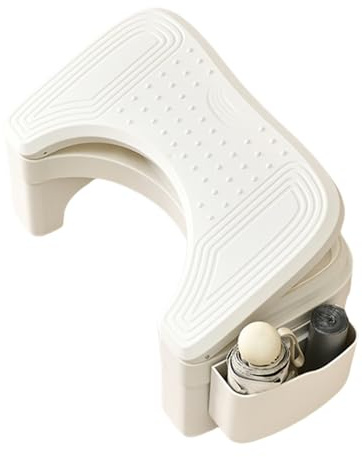 Generico Sgabello per WC, Sgabello per WC - per cacca per gambe per vasino - per accovacciato con contenitore, sgabello per piedi regolabile in altezza per bagno