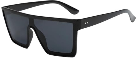 CERCTLA Occhiali da sole quadrati oversize, occhiali da sole quadrati per donne uomini, moda piatto top grande telaio sfumature protezione UV400