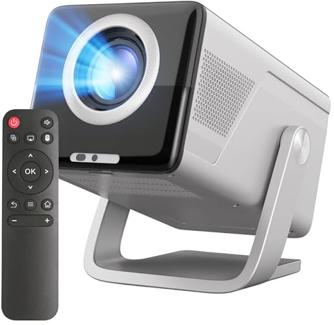 Reagle Full HD 1080p Projektor 8K Upscaling 1000 ANSI LED Bärbar Projektor 130 Tum Android 14 Wi-Fi 6 Bluetooth 5.4 Auto Focus Keystone HDMI USB Smart TV 180° Roterbar Hemmabio Miracast