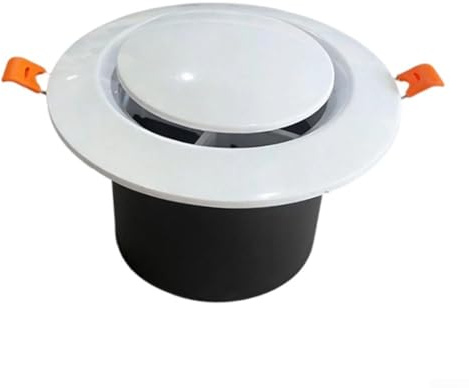 Cubierta de ventilación redonda Soffit con estética de cornisa para aplicaciones de flujo de aire de pared de escape de secadora y ático (100 mm)