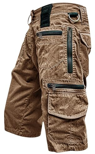 Pantalones Cortos para Hombres Tejido de Sarga Resistente al Desgaste Cintura elástica para Mejor Ajuste Anti-Arrugas y fácil de cuidar Resistentes y fáciles de Limpiar
