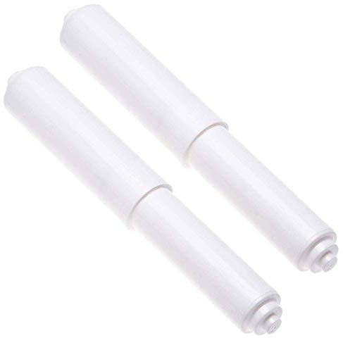 Toilet Paper Holder, 2Pcs Plastic Toilet Tissue Roll Holder Insert in bathroom Replacement Roller Spring Loaded Spindle WC(White)