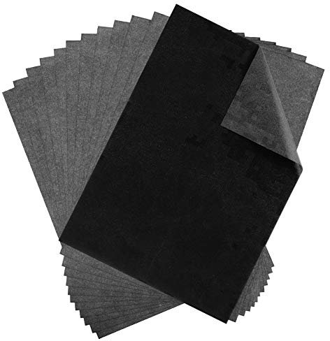 Ainkou 100 Blatt schwarzes Kohle-Transferpapier Graphit A4 Transparent-Kopierpapier für Holz, Papier, Leinwand und andere Kunstoberflächen, Nachverfolgungskopie