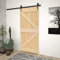 vidaXL Puerta Corredera con Herrajes Entrada Corrediza Deslizante Hogar Cuarto de Baño Salón Sala de Estar Habitación 80x210 cm Madera Maciza de Pino