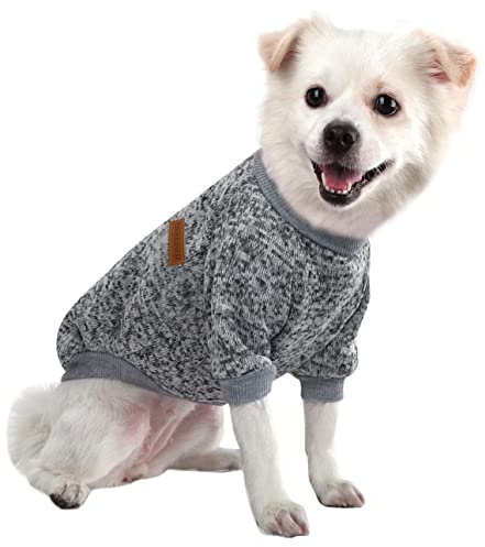 HuaLiSiJi Hundepullover Kleine Hunde Sweatshirt Kapuzenpullis für Hunde Hunde Hoodie Chihuahua Pullover, Warm und Leicht, Mit Einer Weichen Textur, Elastizität Leicht zu Tragen (Grau, M)
