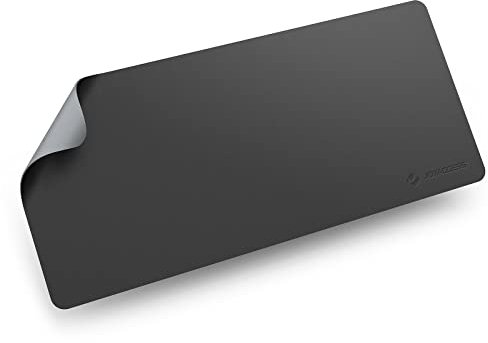 JOYACCESS J Schwarz Mauspad, Multifunktionale Schreibtischmatte für Büro und Zuhause, wasserdichte Schreibtischunterlage aus PU-Leder, Ultradünnes Mousepad,rutschfeste Schreibtischmatte(60 * 35)