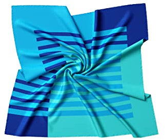 PB Pietro Baldini Halstuch Damen modernes Design Seidenähnlich Bandana in Twill - 60 x 60 cm - Blau