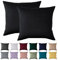 Kissenbezug 80x80 2er Set - Kopfkissenbezug 80 x 80 cm Schwarz Für Kissen 100% Mikrofaser Kissenhülle Bügelfrei & Knitterfrei mit Reißverschluss