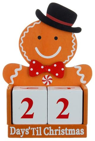 Xnferty Calendrier de Compte à Rebours de Noël, Calendrier de L'Avent en Bois de 6 Po, Panneau de Compte à Rebours de Noël de Ferme en Bois avec Bonhomme de (Planches composites,