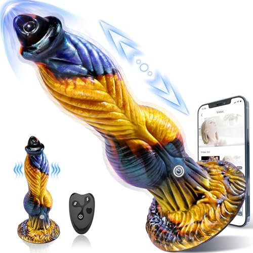 XXL Big Thrusting Dildo Sex Toys, 9.84 Thicker Longer Monster Dildos Vibrator with APP Remote Control 7 Modes, Suction Cup Huge Silicone Anal Dildo for Hands-Free Play, Adult Couples Women Sex Toy