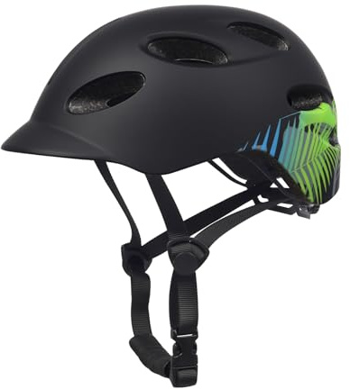 Kids/Youth Bike Helmet for Boys Girls and Teens, Adjustable and Multi-Sport for Bicycle, Kick Scooter, Skateboard, Roller/Inline Skate (Black)