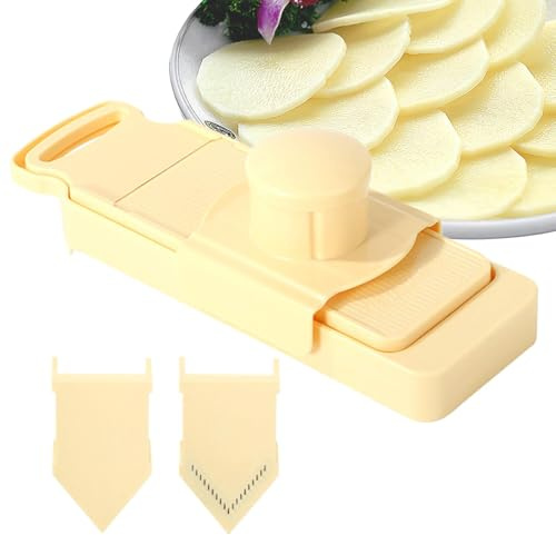 Cortador de verduras de acero inoxidable, rebanadora de patata,Cortador de alimentos de cocina ajustable de acero inoxidable - Rebanadora de patatas, rebanadora de zanahoria, rallador de cocina