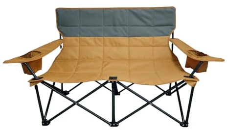 Double Folding Camping Chair | Extra Strong Two Seater Folding Chair - Breathable Portable Sun Lounger For Camping Balcony Garden Pool And Outdoor Use