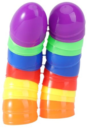 FOYTOKI 12pcs Easter Egg Decorations Plastic Chicken Eggs for Easter Party Favors