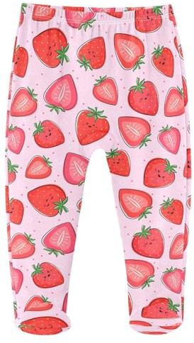 JHKKU Strawberry Baby Boys Footed Pants Cotton Infant Tights Casual Bottoms Crawling Pants 3M