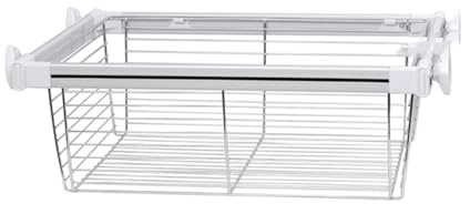 Generiskt utdragbara skåpkorgar, utdragbara lådkorgar, trådnät glidkorg för skåp, för hem/tvättstuga/badrum/garderob (färg 2, 614-663 mm)