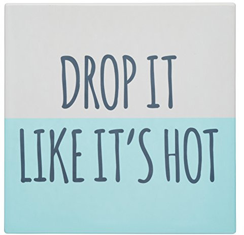 KitchenCraft KCTRIVDROP Sottopentola con Retro in Sughero, Verde/Bianco