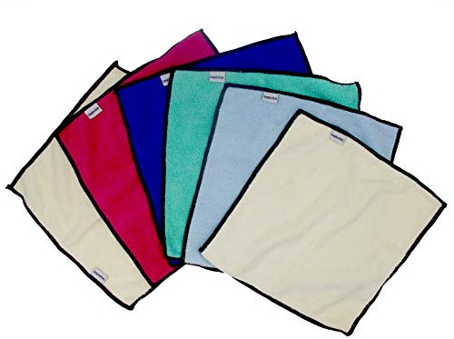 Estfin 6 Pack Dual Side Multi-Purpose Non Scratch Microfiber Heavy Duty Scouring Dishcloth Dishrag Dish Cleaning Washing Cloth Rag Towel Sponge Pad for Dishes Pots Sinks Etc in Kitchen Bathroom