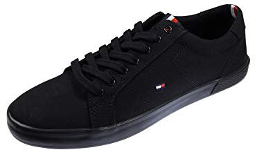 Tommy Hilfiger Herren Vulcanized Sneaker Schuhe, Schwarz (Black/Black), 45 EU