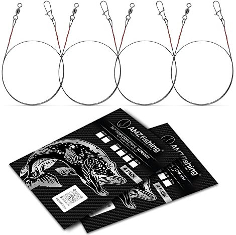 NEU AMZfishing® 7x7 Stahlvorfach in 25 oder 40cm | Raubfischangeln | Hechtangeln | Angelwirbel | Angelzubehör | Hechtköder | Hechtvorfach | Angeln Wirbel | Angeln Zubehör (25cm, 30kg)