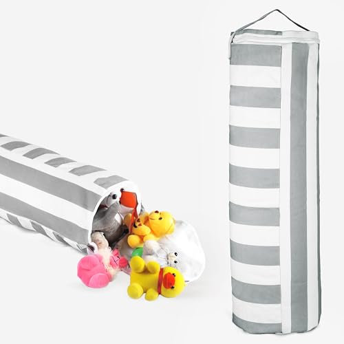 Belle Vous Bean Bag Stuffed Animal Storage Chair - Bean Bag Cover for Stuffed Animals, Plush, and Kids Toy Storage - Empty Child Bean Bag Chair - Grey