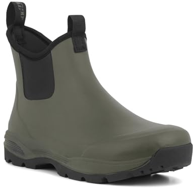 Green Comfort Botas de Goma para Hombre de Media Altura | Botas de Goma Impermeables para Hombre Cortas para Hombre, Verde, 43 EU