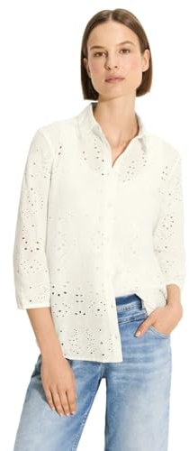 CECIL Damen B344757 Bluse mit Stickerei, Vanilla White, 46
