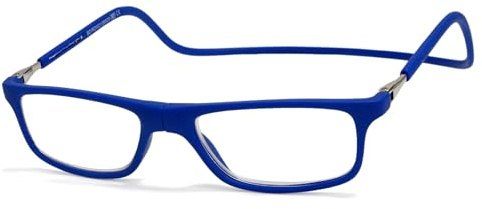NEW VISION Gafas de lectura con Cierre Magnético para Hombre y Mujer, Longitud Ajustable, Gafas de Lectura Colgantes, NV2904(AZULC7, 1, diopters)