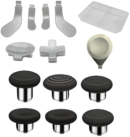 13 in1 Metal Thumbsticks Accessories for Xbox Elite Controller Series 2 Core, Replacement Paddles Parts Repair Kit for Elite Series 2 Core Controller with 6 Swap Joystick, 4 Paddles,2 D-Pads,1 Tool(Silver) [video game]