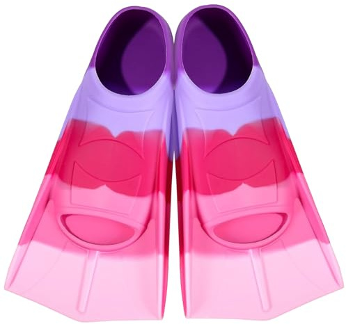 Pinne da nuoto per bambini, pinne corte per bambini, 100% silicone, pinne corte per nuoto, allenamento in acque libere, snorkeling, immersioni per ragazzi e ragazze, principianti, XS (30-32)
