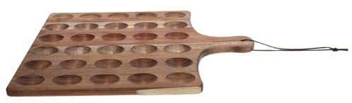 MUCKLILY Wooden Deviled Egg Tray Reversible Serving Plate for Easter Charcuterie Devil Eggs Dual-sided Holder