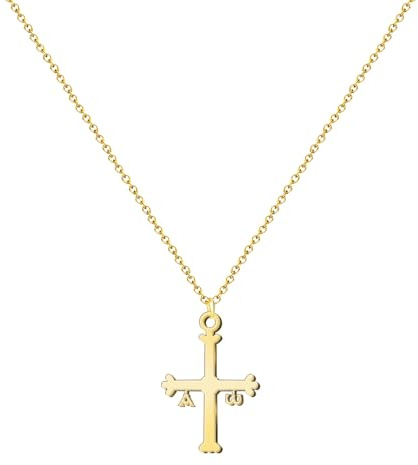 cotigo – Cruz de la Victoria de Asturias en Acero Inoxidable, Colgante Religioso de Protección y Fe, Collar Unisex con Significado Espiritual, Regalo para Mujer (Dorado)