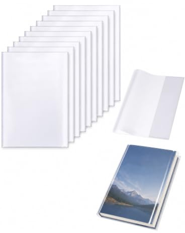 ARYIMYDP 10er Pack Buchumschlag transparent 16K Buchhülle für Schulbücher, strapazierfähiger Buchschoner extra stabil ohne Kleben, schützender Buchschutz für Schulbuch & Hefte
