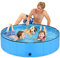 Taeku Piscine pour Chien, Pliable Baignoire Portable Douche Bassin Baignade Pataugeoire pour Grand et Petite Animal (Bleu 160 * 30)