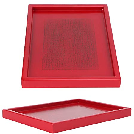 Vassoio di legno che serve, vassoio di legno rettangolare della prima colazione funziona per il cibo, la prima colazione o il tavolo del caffè (rosso)
