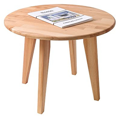 Krok Wood Runder Couchtisch Dresden aus Massivholz in Buche (60 x 60 x 46 cm)