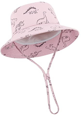 TOMEEK Sombrero de Sol para Bebé Gorro Bebe Verano Gorra Pescador Protección Solar Bebé Niños y Niñas UPF 50+ Gorra Playa Plegable con Correa Ajustable para la Barbilla y ala Ancha