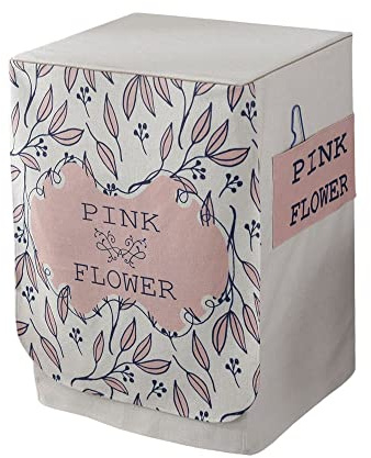 Odot Copri Lavatrice Esterni, Coprilavatrice da Esterno Impermeabile, Copertura per Lavatrice e Asciugatrice con Aperture Frontali, Antipolvere Anti Sunlight (Foglie Rosa,60x60x83cm)