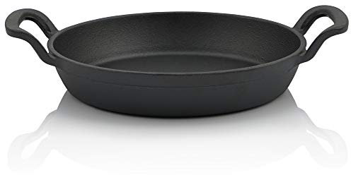 BBQ-Toro Gusseisen Servierpfännchen Set, 1 Stück | Ø 20 cm - rund | bereits eingebrannt - preseasoned | Grillpfannen Pfännchen, Gusspfanne, Bratpfanne, Feuerpfanne, Grillpfännchen