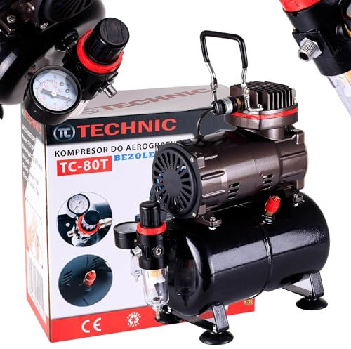 Compresor para aerógrafo aerógrafo, depósito de compresor de 3 l, kit regulador de filtro de 47 dB