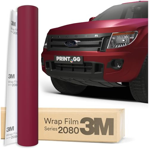 Auto Folie 3M 2080 Vampire Red Satin SP273, 152 x 30 cm | Selbstklebende Car Wrapping Folie | Robuste Lackschutzfolie für Auto, Motorrad, Boot | Autofolie mit Exzellenter Haftung