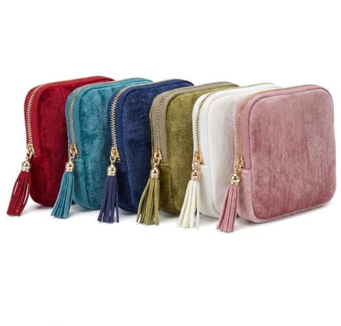 Small Travel Jewelry Case, Soft Velvet Organizer Pouch for Bangle, Bracelets, Large Earrings, Beaded necklace, Anti-Scratch & Portable Jewelry Bag Holder for Travel & Everyday Use