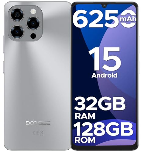 DOOGEESmart Note 58 Teléfono Movil Android 15, 6250mAh Batería, T7250 Octa Core, 32GB+128GB Smartphone, 6,56 HD+ IPS 90Hz, 16MP+8MP, Cuerpo de 8,6mm Telefono, Face ID/NFC/OTG/GPS/Doble SIM 4G Movil